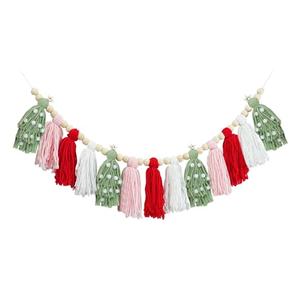 Boho Tassel Christmas Garland - Christmas Party Decorations Banner for Xmas Birthday Holiday Party - Christmas Wall Hanging Decor for Christmastree, Fireplace,Bedroom,Office,Classroom