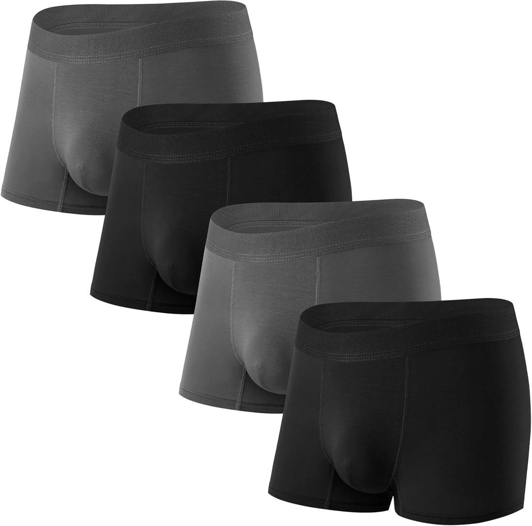 5Mayi Men's Bamboo Viscose Boxer Briefs Pack No Open Fly Trunks Underwear (Medium)