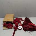 18 Pcs Red Velvet Ornaments for Christmas Tree, 3.15 in Burgundy Christmas Velvet Ornaments, Bulk Flocked Xmas Tree Ball Ornament Hanging Decoration for Xmas Holiday Home Party (Dark Wine Red)