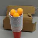 Beer Pong Game Set, 150x50cm Anti-Slip Mat, Full Party Kit with 30 Cups (15 Red/15 Blue) & 7 Ping Pong Balls for Party Dorm Outdoor