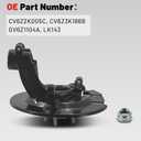 Front Left Steering Knuckle Assembly Compatible with Ford Escape 2013-2019, Driver Side Spindle Knuckle w/Wheel Bearing Hub, LK143 CV6Z2K005C CV6Z3K186B