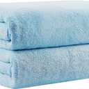 Orighty 2-Pack Microfiber Bath Towels (27'' x 54'') - Soft, Absorbent, Quick-Drying, Blue