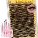 QUEWEL Lash Clusters Kit, 280 Pcs Lash Clusters 40D 12-18mm Thin Band Lashes Clusters Natural Look Eyelash Extension Kit With Lashes Bond Seal Eyelashes Tweezers (LSTZ-40D)