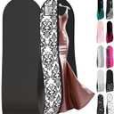 Your Bags Womens Dress and Gown Garment Bag -72x24 and 10 Tapered Gusset Prom Bags (Black and White Demask)
