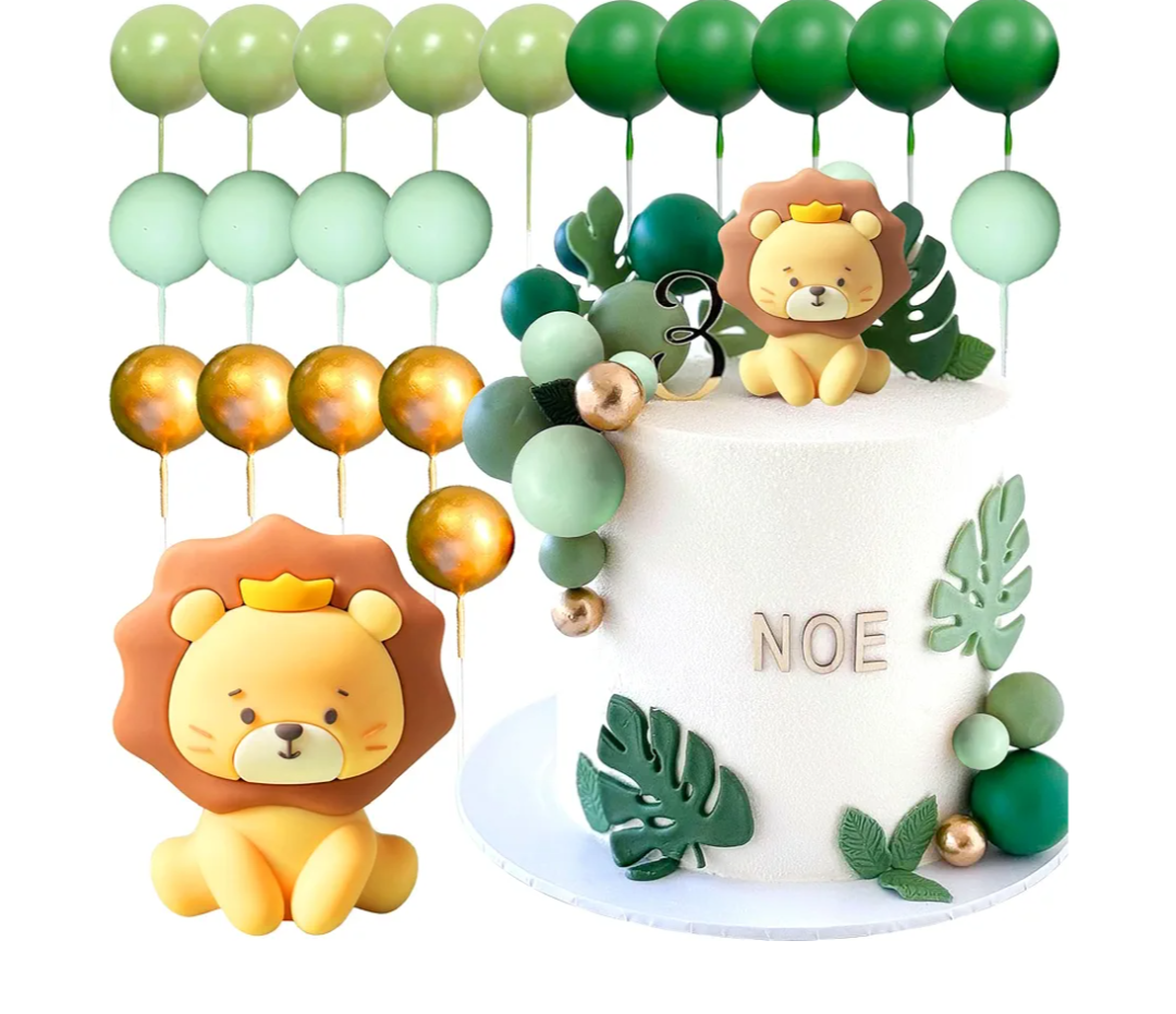 JeVenis Lion Cake Topper Lion Decorations Safari Animal Cake Toppers Wild One Cake Topper Jungle Baby Shower Decoration