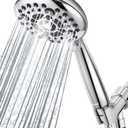 6 Spray Modes High Pressure Handheld Showerhead Set Upgraded 5 Inches Shower Head with Handheld Spray Premium Chrome Handheld Shower Head 60 Inches Stainless Steel Hose-1-Min Install