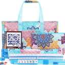 American Mahjong Tile Set with Printed Carrying Bag, 166 Premium Blue Tiles, 4 Blue All-in-One Racks/Pushers and Accessories, Mahjong Set, Complete Mahjong Game Set for Travel, GiftsBlue