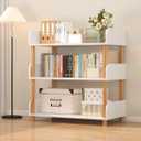3-Tier Open Bookcase with Extra-Deep Shelves - Modern Display Bookshelf Premium Solid Wood for Living Room, Home Office & Bedroom, 11.8in Deep Storage Cabinet, Warm White, X-Large