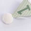 1st Birthday Hat for Baby Boy Girl-Green Gingham First Birthday Cap with Number 1 & Pom Poms, Cute Photo Prop for Baby's 1 Year Old Milestone Party