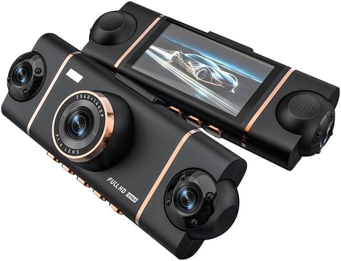 4 Channel 360 Dash Cam Front Rear Inside & Left Right,Includes 64GB SD Card