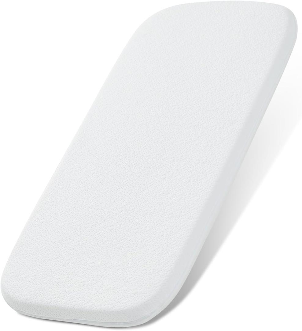 NeoBorn Baby Bassinet Mattress Pad, 32" x 18" Dual Sided Comfort Gel Memory Foam Mattress with Removable Breathable Soft Tencel Cover Fit for RONBEI/Ingenuity/Cuddor Baby Bassinet