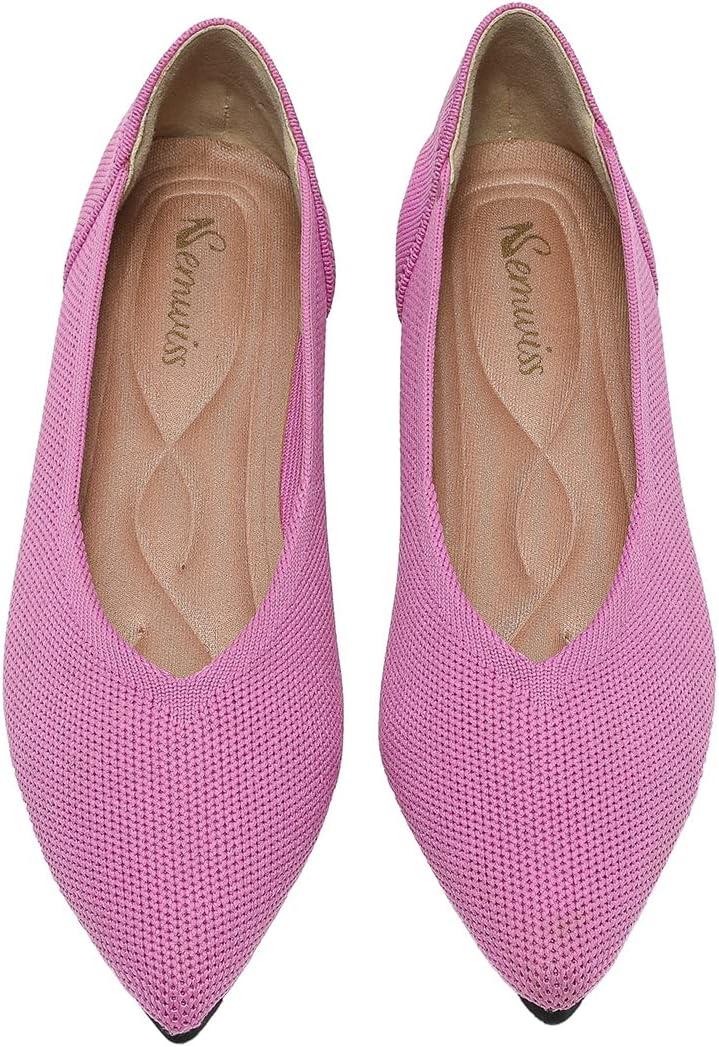 Semwiss Women's Ballet Flats Comfortable Casual Dressy Shoes,Work Flats Office Shoes Pointed Toe Leopard Flats. size 38