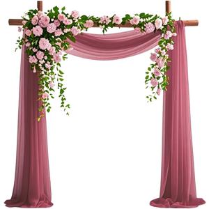 Magenta Chiffon Fabric 6.7 Yards - Wedding Arch Draping Fabric 29" x 20ft Magenta Sheer Curtains Wedding Decorations for Ceremony Backdrop