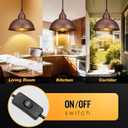 Plug in Pendant Light, 15FT Hanging Lights, On/Off Switch, Industrial Pendant Light with Plug in Cord, Metal Hanging Lamps for Living Room, Kitchen, Dining Room Brown