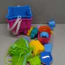 Beach Toys Sand Toys for Kids, Sand Castle Toys for Beach with 2 Sand Castle Bucket and Mesh Bag, Sand Molds, Shovels and Rakes, Sandbox Toys for Toddlers, Travel Beach Toys for Kids 3-10