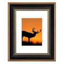 AUEAR, 9x12 Picture Frame for 6x8 Photo With Mat or 9x12 Prints Without Mat, Vintage Style, Wall Mounting (Black and Ornate Gold)