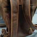 Leather Backpack for Men 15.6" Laptop Backpack 100% Madagascar top-Grain Leather Backpack Brown Medium Size