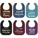 6 Pcs Funny Adult Bibs for Eating Washable Reusable Dining Clothing Protectors Waterproof Elderly Bibs for Men Women Adults Gag Gifts, 6 Designs