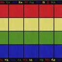 Flagship Carpets Learning Grid Colorful Numbers and Letters Kids Seating Area Rug for Classroom, Play Area Mat, Home Learning or Kids Room Carpet, 5'10" x 8'4", Seats 24