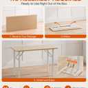 XBurmo Folding Desk Foldable Table, No Assembly 43.3" Foldable Desk Space-Saving Workstation for Small Space, Computer Table, Flat Storage for Home Office, Bedroom, Dorm, Study Room, Light Maple, 43.3 x 19.6 Inch