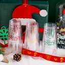 U-QE 10 oz Merry Christmas Party Cups (60 count) - Christmas Decorations Cups - Disposable Clear Plastic Cups for Party Decoration - Party Supply Drinkwear for Beer/Beverage/Snacks