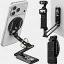 2-in-1 Magnetic Phone Stand & Action Camera Mount, N52 Magnet Phone Holder | for Gym/Desk, for Magsafe iPhone, Arca-Swiss & 1/4" Screw for Insta360 Luna Ultra/DJI Osmo Pocket 3/4/GoPro | Patented Design