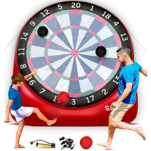 SWOOC Games - Giant Kick Darts with 15+ Games Included - Jumbo Soccer Darts with Air Pump - Big Inflatable Games - Carnival Games - Giant Outdoor Games & Activities - Giant Yard Games (XL - 8ft)