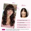 TYQ Hair Toppers for Women with Thinning Hair 18 Inch 360° 3D Synthetic Toppers Hair Pieces Curly Wavy Wispy Clip in Bangs(Coffee Brown)