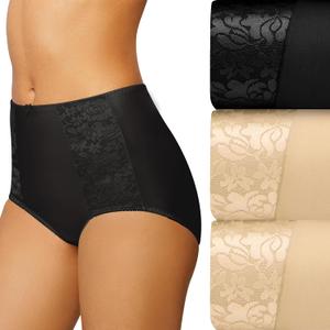 Bali Women's Underwear Pack, Double Support Stretch Brief Panties, Moisture-Wicking Underwear for Women, 3-Pack (10, Soft Taupe/Black/Soft Taupe)