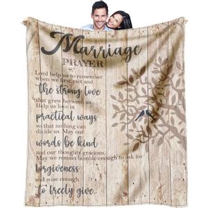 Wedding Gifts for Couples 2025, Bridal Shower Gift for Bride to Be, Best Bride Gifts for Wedding Day, Unique Newlywed Gifts for Couples, Marriage Prayer Throw Blanket 60 x 50 Inch