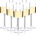 Ciaell 6 Pack Plastic Wine Glasses - 10 Oz Plastic Disposable Wine Glasses with Stem Perfect for Parties & Weddings & Poolside & Outdoors & Camping