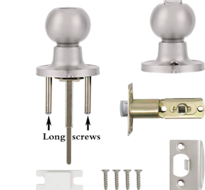 Gobrico Satin Nickel Privacy Door Knob Egg Shape Door Handle Set