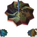 3D Printed Expanded Sensory Fidget Star, Sensory Fidget Star with Handle, Colorful Whirling Spiral Design, Fractal Fidget Hexagon for Office desks as a Stress-Relief Gifts (Green) (Red-blue-cyan)