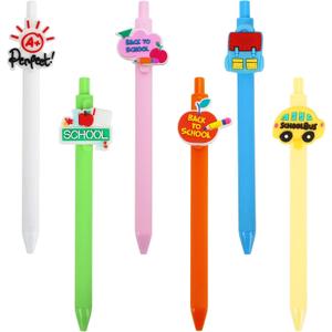 6PCS Back to School Pens for Teacher,First Day of School Gifts for Student,Teachers Must Haves Supplies,School Classroom Essential Stuff Accessories,Cute Black Ink Writing Ballpoint Pen