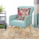 3 x AOYEGO Watercolor Roses Throw Pillow Cover Elegant Floral Bud Petal Romantic Plant Curl Bloom Botanical Pillow Case 18x18 Inch Decorative Cotton Linen Square Cushion for Home Couch Bed