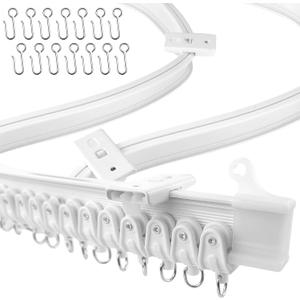 UrbanRed Flexible Bendable Ceiling Curtain Track, 39.4FT (12m), Mount for Curtain Rail with Track Curtain System, Room Divider, Curtain Rod, RV Ceiling Track for Curtains, White