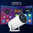 Mini Projector with WiFi and Bluetooth, Built-in App,1080P Supported Portable Movie Projector, 130" Display Home Theater Video Projector, Compatible with TV Stick, HDMI, USB, Smartphone, and Laptop