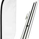 LookOurWay Feather Flag Pole Kit - 7 Feet Tall Advertising Flag Banner with Fiberglass Pole Set and Ground Spike for Business Promotion - Solid Colors - White