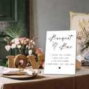 Flower Bouquet Bar Sign, Bridal Shower Sign 8 x 11, Flower Bar Wooden Sign with Stand, Wedding Welcome Sign, Elegant Minimalist Style Wedding Table Top Decor for Wedding Reception Bridal Shower -03