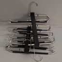 Space Saving 6 Tier Pant Hangers, Anti-Slip, Stainless Steel, 2 Pack, Black