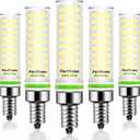 FanNicoo E12 LED Bulb 100w Equivalent 1200lm 6000K Led Candelabra Bulbs Cool Daylight White 10W T6 C7 Candle Light Bulbs for Ceiling Fan Pendant Lighting Salt Lamp Non-dimmable(5Pack)