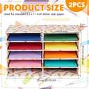 Dispowreath 2 Pack 10 Slots Construction Paper Storage, Classroom Mailboxes, Back to School Literature Cardboard Paper Organizer for Teacher, Office, 19.7 x 12.4 x 11.8 Inches(Yellow,Pencil)