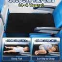 Airplane Bed for Toddler, Airplane Seat Extender for Kids, Travel Kid Bed Flight, Portable Plane Footrest, Soft Velvet Leg Support, Machine Washable, Black