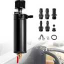 Universal 750m Billet Aluminum 2 Port Baffled Oil Catch Can Kit Reservoir Tank with Breather Filter and Drain Valve
