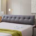 Large Headboard Pillow Headboard Wedge Pillow Bed Rest Reading Pillow Bolster Triangular Pillow for Sitting in Bed-Backrest Positioning Support Long Pillow for Daybed (King:76x8x20 Inches,Grey)