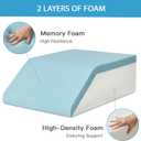 MEGCXIT Leg Pillow Elevation Blood Circulation, Leg Wedge for Elevation for Swelling, Leg Elevating Pillow for After Surgery, Memory Foam Foot Knee Pillow for Back Sleeping 24×19×8 Inch Grey