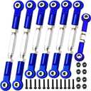 Adjustable Stainless Steel Turnbuckles Set/Camber Links with Rod Ends Set for 1/10 Traxxas Slash 4X4 2WD /Rustler 2WD 4X4/Hoss 2WD 4X4/ Stampede 2WD 4X4/Bandit 2WD 4X4/ Upgrades Parts(Navy Blue)