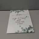 Love is Sweet Sign, Greenery Wedding Ceremony Sign, Pack of 1 Wooden Tabletop Sign with Stand, Wedding Supplies, Engagement and Reception Wedding Decorations - LD25