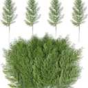 Hananona Artificial Pine Branches,40 Pcs Christmas Faux Cedar Stems, Artificial Faux Cedar Branches, Fake Christmas Greenery Pine Picks for Wreath Craft DIY Home Kitchen Decorations (40, Green)
