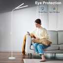 White Floor Lamp, 18W/2000LM Bright LED Floor Lamp for Living Room, Adjustable Gooseneck Dimmable Standing Office Task Lamp for Reading, Study, Eye Caring Lash Light for Sewing Tatoo Facial Spa